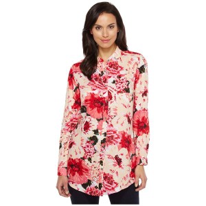 ジャグジーンズ レディース シャツ トップス Magnolia Tunic in Rayon Print Pink Poppies