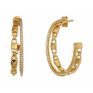 Precious Metal-Plated Sterling Silver Pav Mini Hoops Earrings Rose Gold ピアス・イヤリング マイケルコース アクセサリー レディース