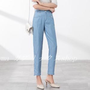 レディースパンツ夏 新品 アスベスト綿 韓流 チノパンツ ハイウエスト クロップドパンツ ハレムパンツ デニムジーンズ 女の子