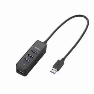 エレコム USB3.0 ハブ 4ポート バスパワー マグネット付 ブラック MacBook / Surface Pro ・・・