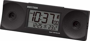 リズム(RHYTHM) 目覚まし時計 大音量 電波 デジタル フィットウェーブバトル100 温度 曜日 カレンダー 黒 ・・・