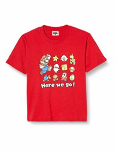 [スーパーマリオ] Tシャツ マリオ グッズ キャラクター キッズ HERE WE GO ヨッシー ルイージ 子供服 レッド
