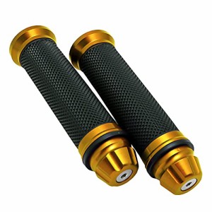 (nakira) 感触 カスタム グリップ バーエンド 付属 アルミ バイク ハンドル φ 22.2 mm 341 (オレンジ)