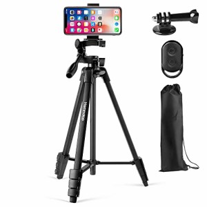 Hemmotop スマホ 三脚 GoPro 長い ミラーレスカメラ対応 全高136cm ミニ三脚 4段階伸縮 さんきゃく・・・