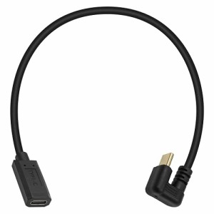 Poyiccot 短いType C 延長ケーブル 30cm USB C オス メス 延長コード、 180度 U型 USB・・・