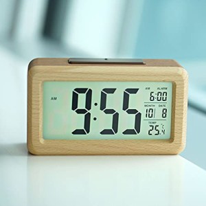 DEMI LOUS. めざまし時計 デジタル時計 起きれる おしゃれ インテリア 置き時計 木製 小さい 和風 見やすい・・・