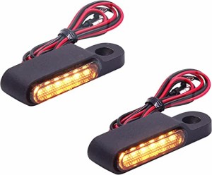 X-STYLE バイク ウィンカー シーケンシャル 黄色 LED バイク ハンドルバー 流れるウィンカー 12V 汎用 ・・・