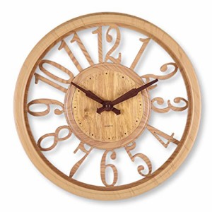 Lezalic 壁掛け時計 (ナチュラル) ウォール時計 シンプル 北欧風 ギフト 静音 インテリア 30.5×30.5・・・