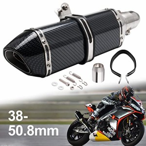 HTRACING スリップオンマフラー バイクサイレンサー 汎用 Φ38mm-50.8mm デルタ型 バイクマフラー オ・・・