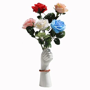 AIVAR 花瓶 フラワーベース 北欧 陶器 セラミック 白い手 花瓶 花器 シンプル花瓶 おしゃれ 創造的な花瓶 水耕・・・