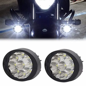 X-STYLE バイク フォグランプ 小型 LED 9W 角度調整 スポットライト 白 サーチライト 12V 24V 軽・・・