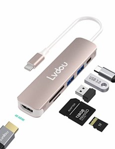 USB C ハブ アダプタ 6-in-1 Lvdou マルチポート USB ハブ Type-C 85W PD充電 4K ・・・