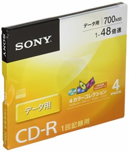 ソニー データ用CD-R 1-48倍速 10mmケース 4枚 4CDQ80GX