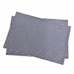 ランチョンマット 男の子 女の子 子供 布製 おしゃれ 給食 綿 チェック大・紺 カラフルキャンディスタイル N3663220
