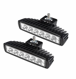 AutoGo LEDワークライト 18W 6LED 作業灯 LEDライトバー 狭角タイプ 6連10-30VDC対応(12・・・
