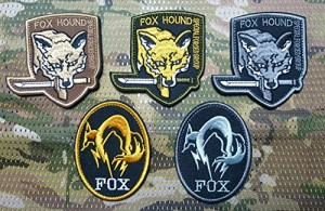 5点セット メタル ギア ソリッド フォックス FOX HOUND MGS スネーク パッチ 刺繍 ワッペン ベルクロ ・・・