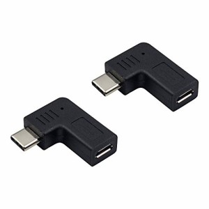 Duttek Micro USB to USB Type C 変換 アダプタ，2個 90度角度付き L字型 マイクロUS・・・