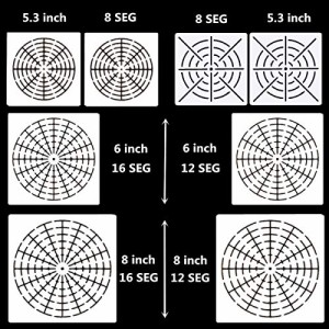 8枚 曼荼羅 図面テンプレート 蜘蛛の巣 射撃練習 中心に狙う マンダラ ステンシル 対称絵画 製図用品 絵画学習 描画・・・