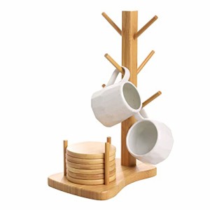【天然素材】YOSHIKI良木工房 竹製マグカップツリー コースター セット カップスタンド カップラック 水切り コッ・・・