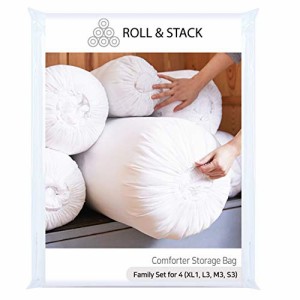 Roll＆Stack ロールアンドスタック ふとん収納袋 - 4人家族 (XL1 L3 M3 S3) White