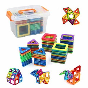 rui yueマグネットブロック 磁気おもちゃ マグネットおもちゃ 磁石ブロック 磁石玩具 おもちゃ 80PCS正方形4・・・