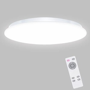 aurogeek LEDシーリングライト 薄型 調光タイプ 天井照明 6畳 昼白色 2600lm 照明器具 リモコン付き・・・