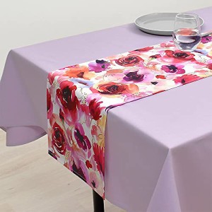 テーブルランナー ラミネート 防水 北欧 テーブルセンター 100cm 拭ける 花柄 ピンク ローズ スタイルデコール ・・・