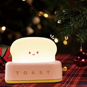 トーストナイトライトテーブルランプ常夜灯 LEDナイトライト 可愛いランプ 暖かい光 授乳ライト USB充電式 ベッドサ・・・