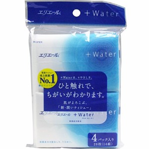 エリエール　＋Ｗａｔｅｒ（プラスウォーター）ティシュー　２８枚（１４組）×４個パック