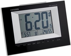 リズム(RHYTHM) シチズン 目覚まし時計 電波時計 デジタル 置き掛け兼用 温度 ・ 湿度 カレンダー 表示 黒 ・・・