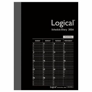 【2024年度版 手帳】 ナカバヤシ ロジカルダイアリー2024月間ノートタイプB／A6／ブラック NS-A602-24BD