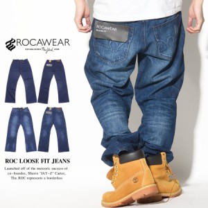 送料無料 ROCAWEAR ロカウェア ジーンズ メンズ デニムパンツ ルーズフィット 大きいサイズ B系 LOOSE FIT JEANS