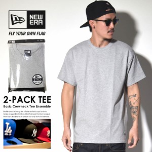 【BIG SALEクーポン利用可】ニューエラ (NEW ERA) Tシャツ メンズ 無地 2枚組 パックTシャツ 2-Pack Tee 灰