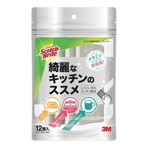 住友スリーエム　スコッチブライト スポンジキッチン用汚れ落とし クリーナーウレタン 1袋（12個入）ＫＹＣ−１２−ＧＹ