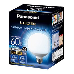 パナソニック LED電球 口金直径26mm 電球60形相当 昼光色相当LDG6DG95W