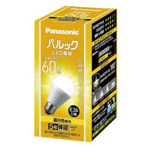 パナソニック パルック LED電球 口金直径26mm 電球60W形相当 温白色相当１個