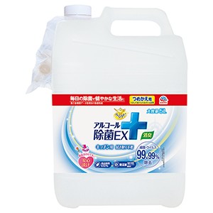 アース製薬　らくハピ アルコール除菌EX 詰替用 大容量　５Ｌ　業務用