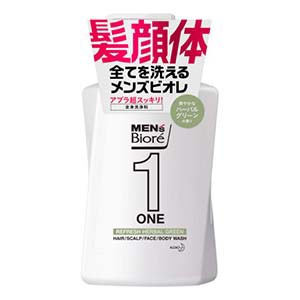 花王　メンズビオレ ONEオールインワン全身洗浄料 ハーバルグリーンの香り 本体４８０ｍｌ