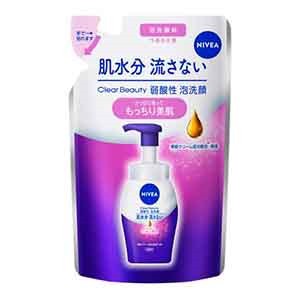 花王　ニベア クリアビューティー弱酸性泡洗顔 もっちり美肌 つめかえ用130ml 