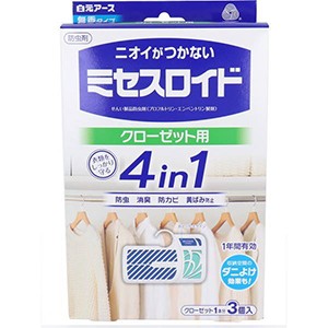 白元アース　ミセスロイド　クローゼット用 1年防虫３個入