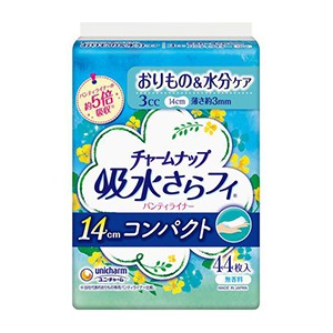 ユニチャーム　チャームナップ　吸水さらフィパンティライナーコンパクト無香料羽なし４４枚