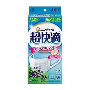 ユニチャーム　超快適マスク　極上耳ごこち　やや大きめ３０枚