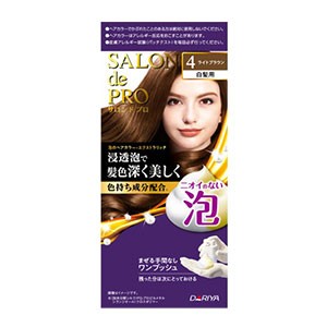 ダリヤ　サロンドプロ 泡のヘアカラー エクストラリッチ白髪用　４ライトブラウン 100g