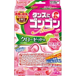 大日本除虫菊　ゴンゴン　アロマ　クローゼット用　リッチフローラルの香り 3個