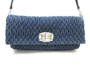 絶対一番安いmiumiu ナッパクリスタル デニム ハンドバッグ ショルダー ...