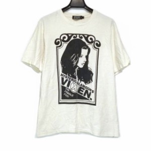 ヒステリックグラマー HYSTERIC GLAMOUR 半袖Tシャツ サイズL メンズ - 白×黒 クルーネック/FEMALE【中古