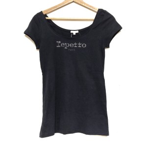 レペット repetto 半袖Tシャツ サイズM レディース - 黒 ロゴ【中古】20240604