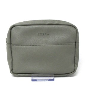 フルラ FURLA ポーチ レディース 美品 - グレー レザー【中古】20240225