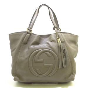 グッチ GUCCI トートバッグ レディース ソーホー 282309 グレーベージュ レザー【中古】20220425の通販はau PAY ...