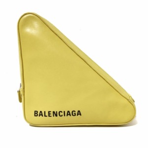 バレンシアガ BALENCIAGA クラッチバッグ レディース トライアングル 476976 イエロー レザー【中古】20220720